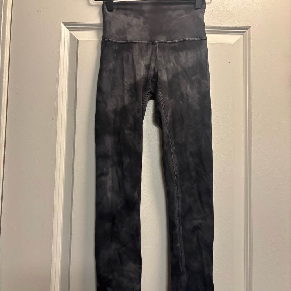 Lululemon Wunder train High-Waist Black Tie-Dye Leggings Size 2
